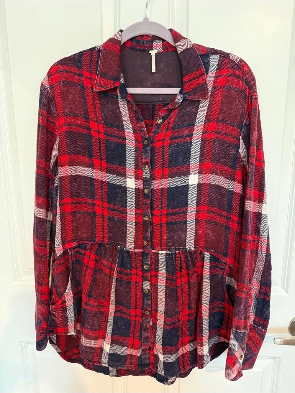 Free People Easy Street Plaid Button Up 💕